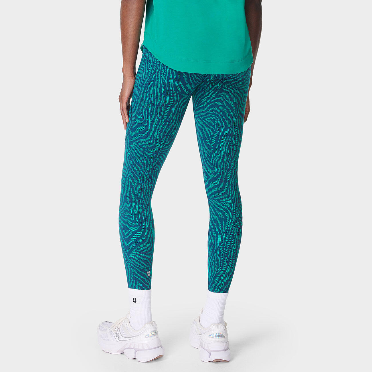 SWEATY BETTY Power Gym Leggings  GROENE ZEBRAPRINT S 4/7