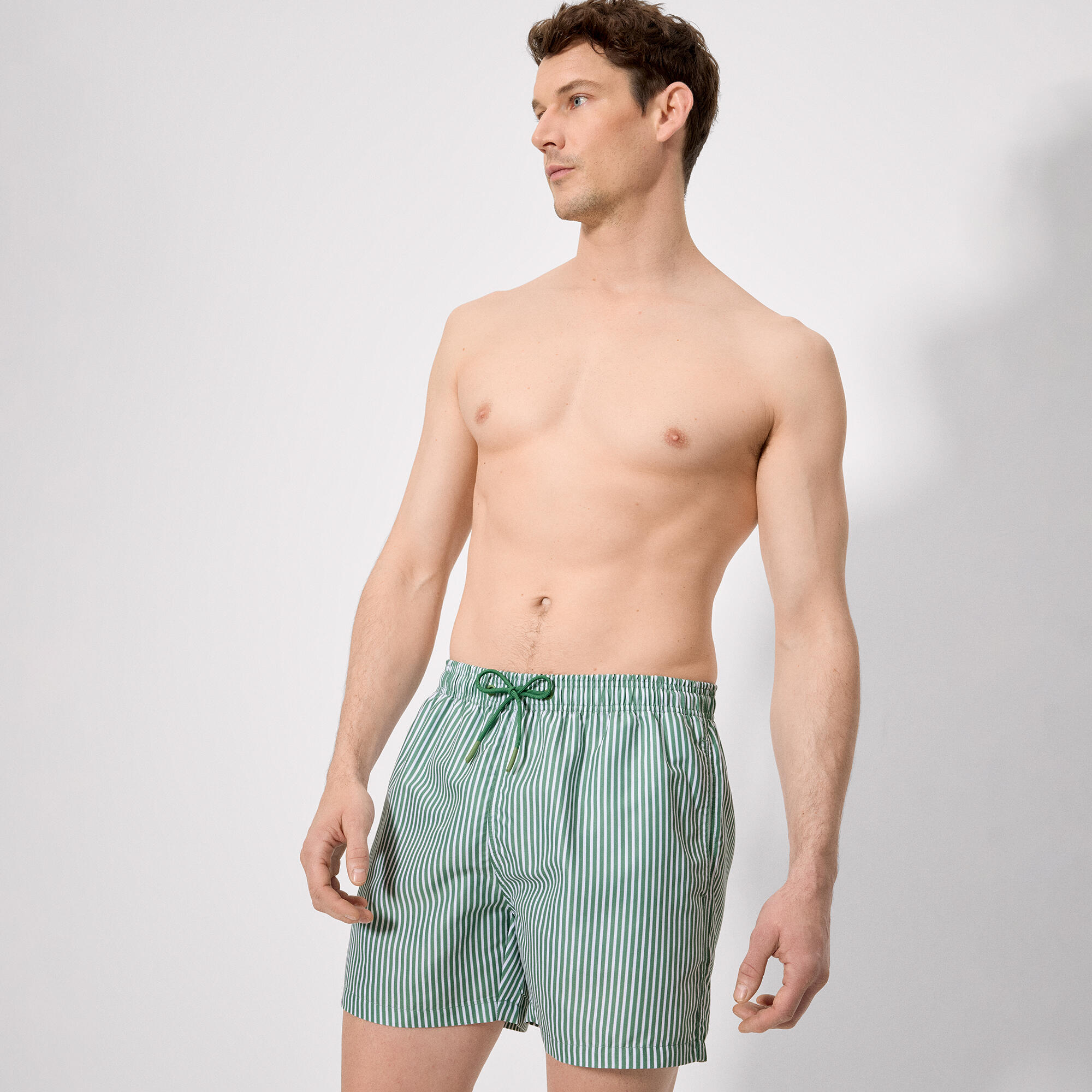 Bañador medio estampado rayas verde 3/5
