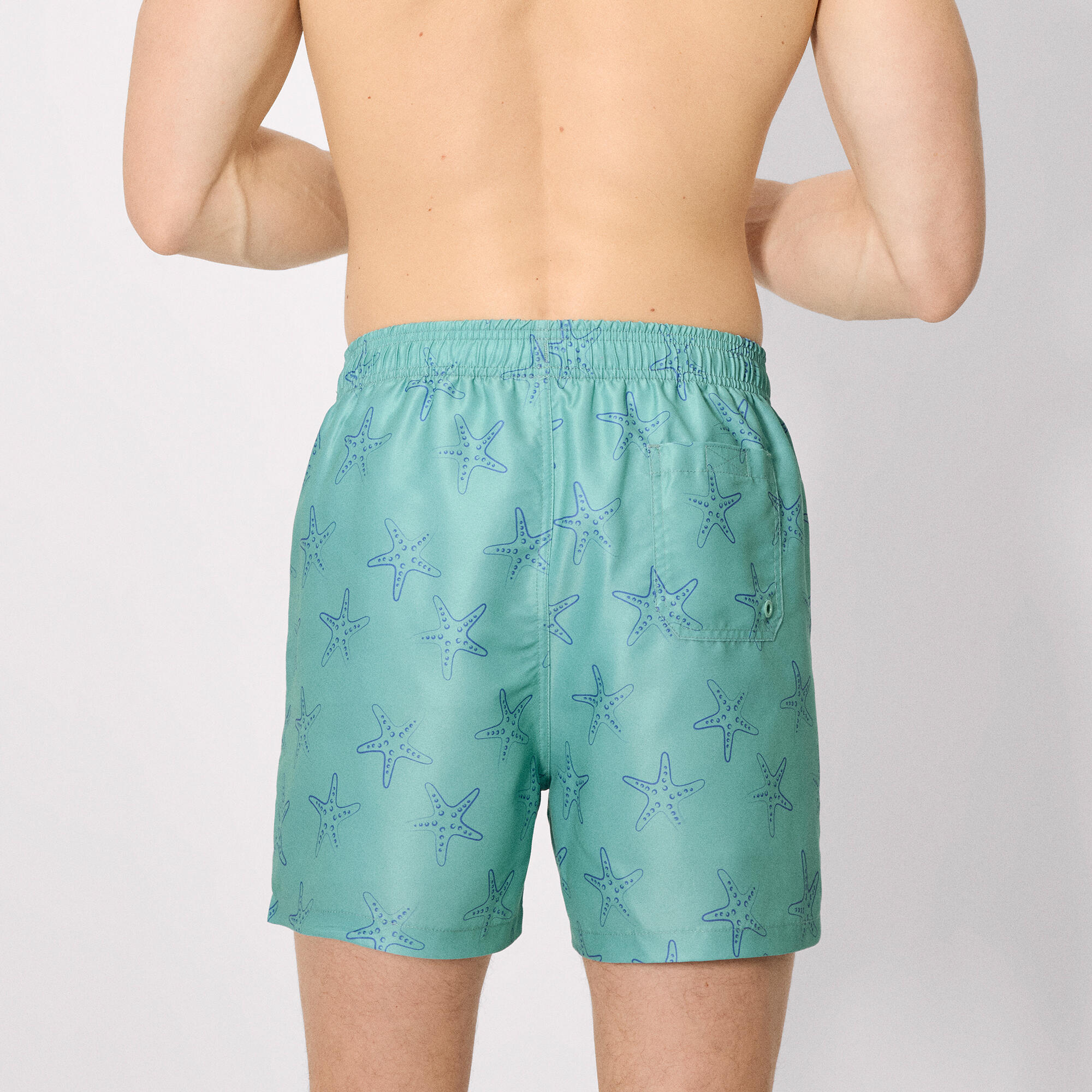 Bañador medio estampado estrellas mar verde 2/5