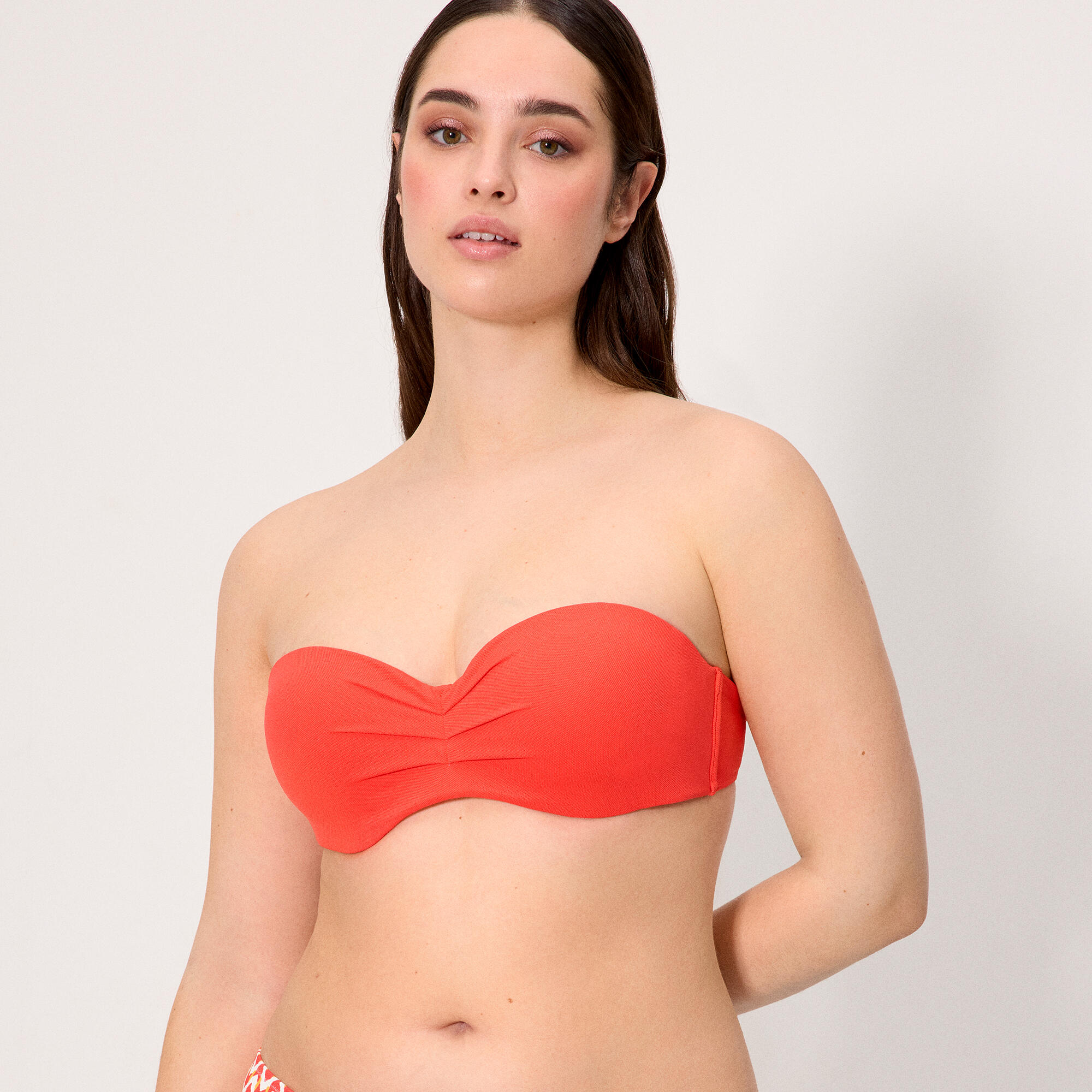 Braga bikini micropiqué estampada coral 5/5