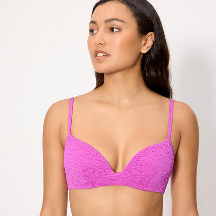 Top bikini con textura lila copa B