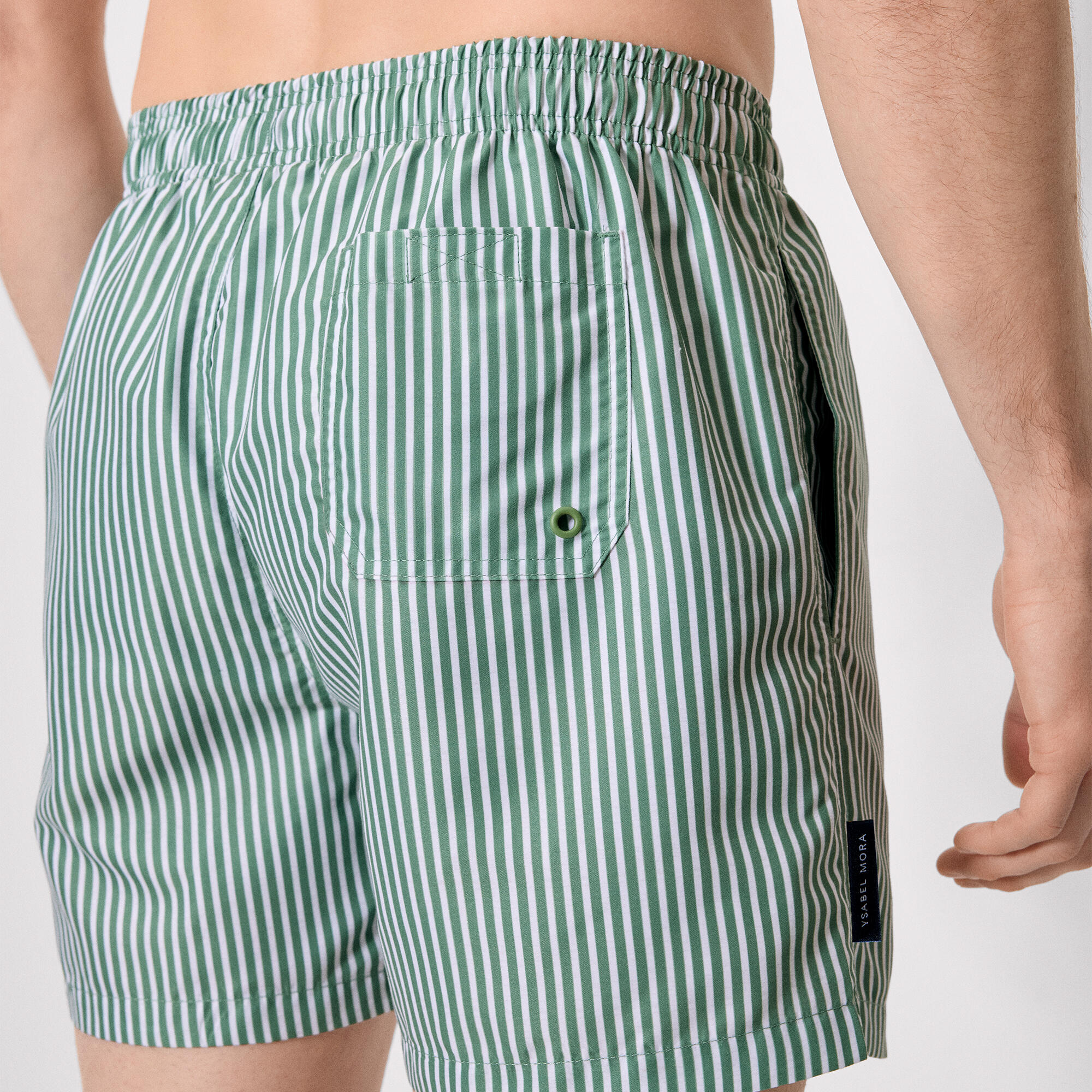 Bañador medio estampado rayas verde 5/5