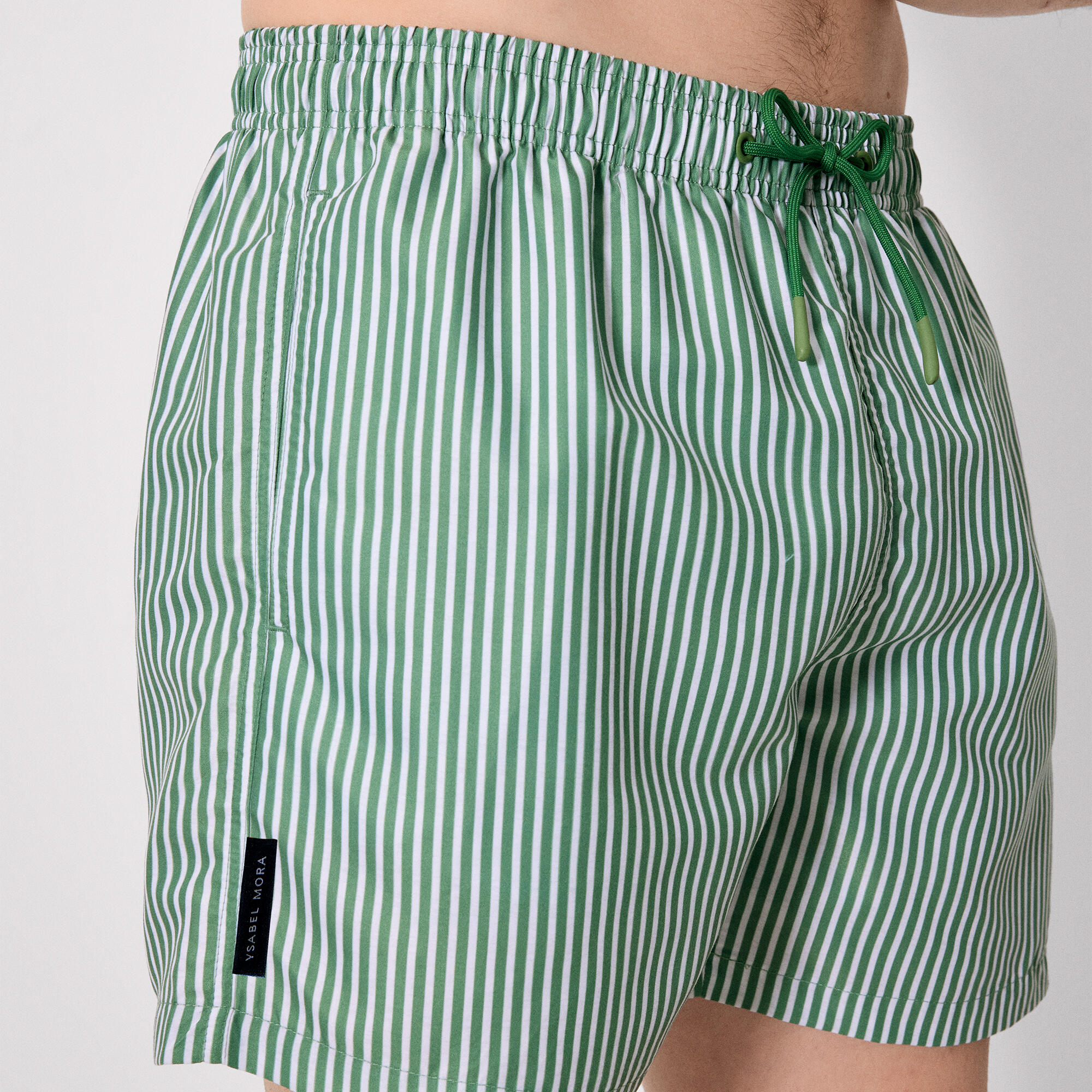 Bañador medio estampado rayas verde 4/5