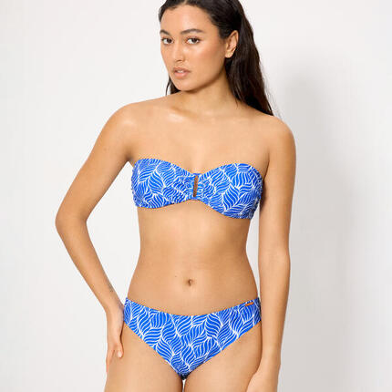 Ensemble bikini bandeau imprimé bleu, bonnet B