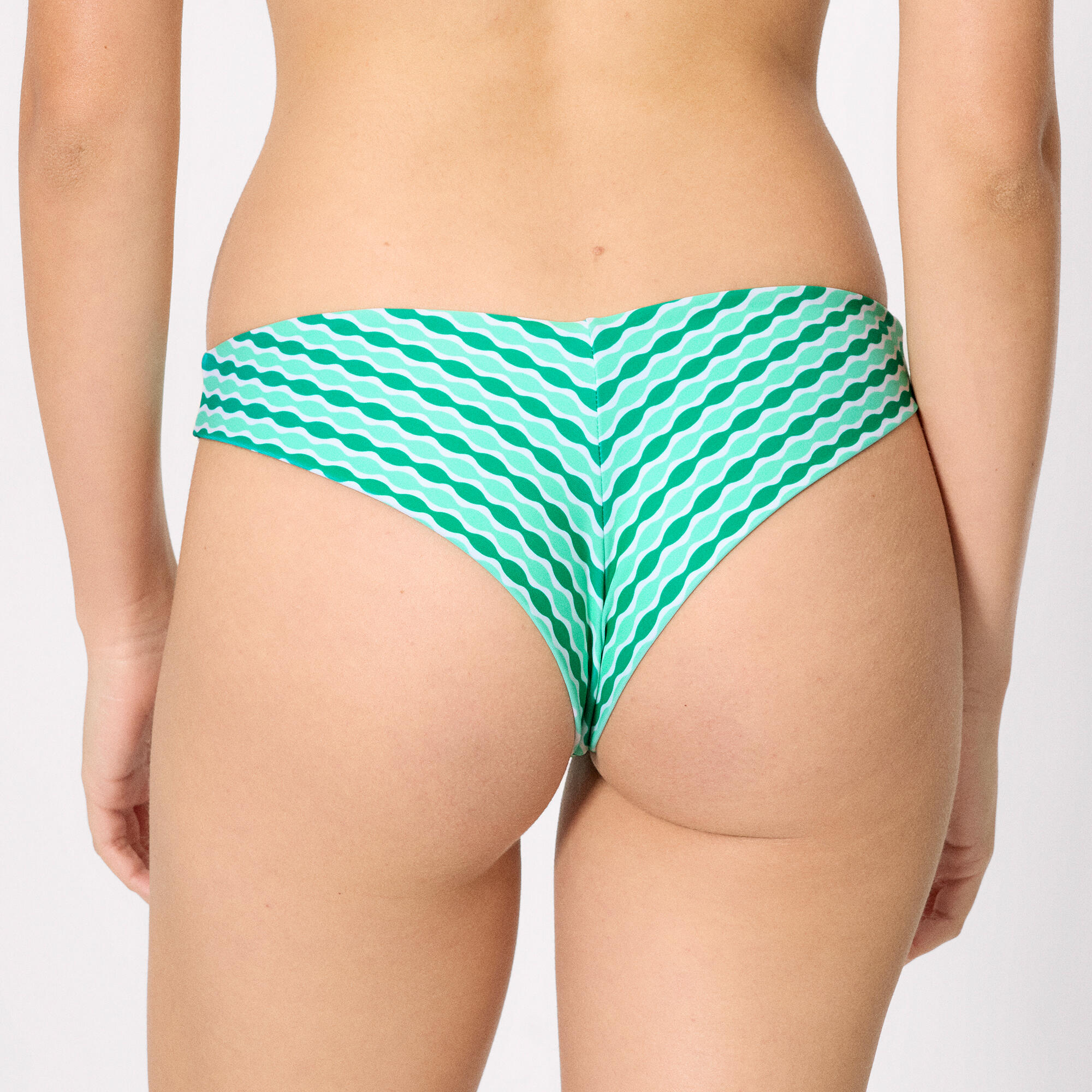 Braga bikini brasileña estampado geométrico verde 3/7