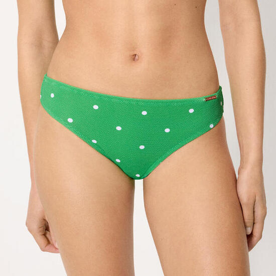 Top bikini reductor micropiqué estampado verde botella copas E y F