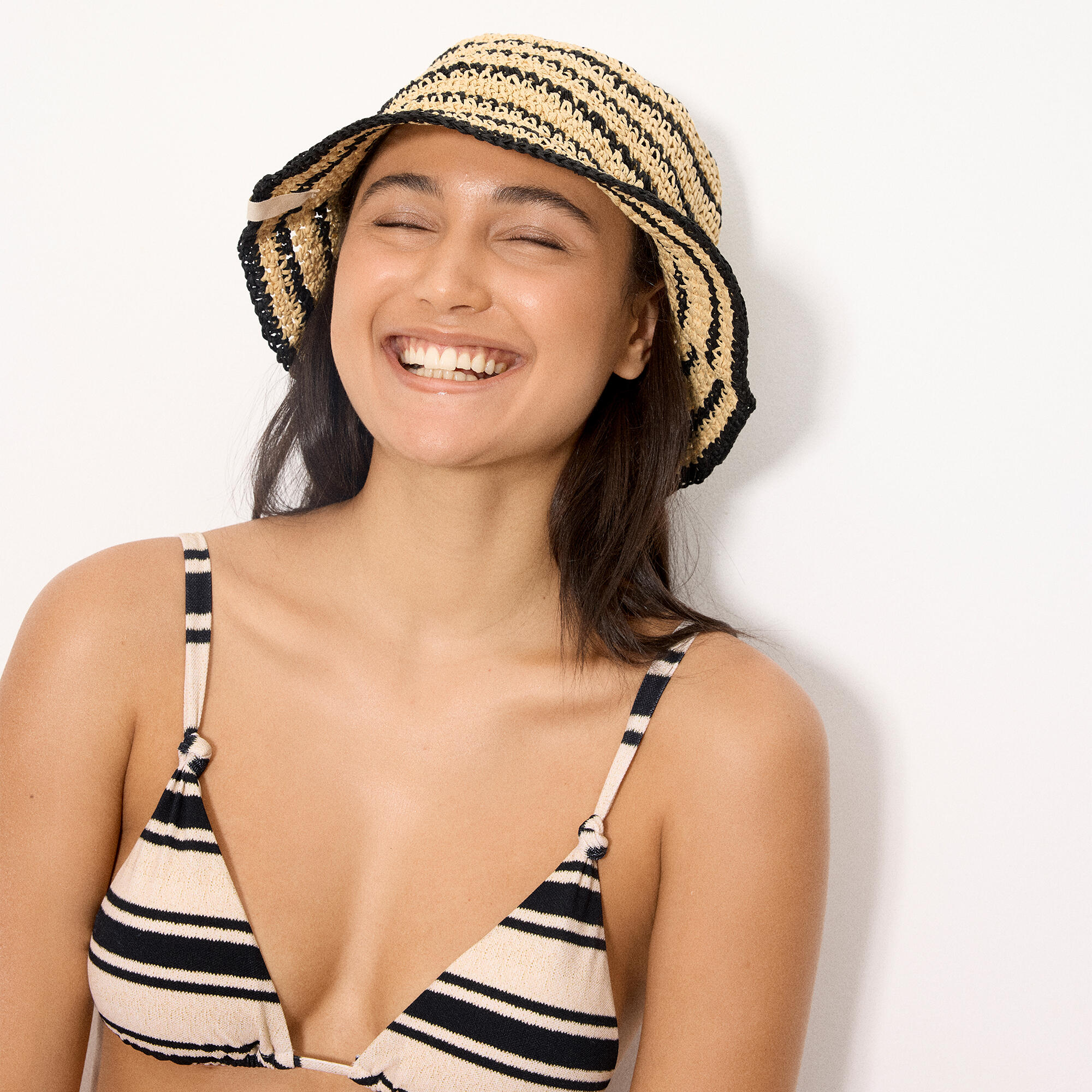 Ensemble bikini avec haut triangle, effet maille, bonnet B 5/6