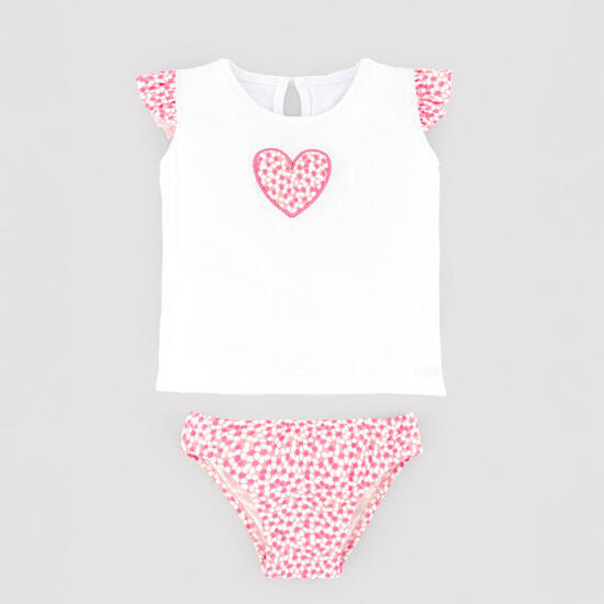 Ensemble bébé avec t-shirt à imprimé cœur et culotte à motifs