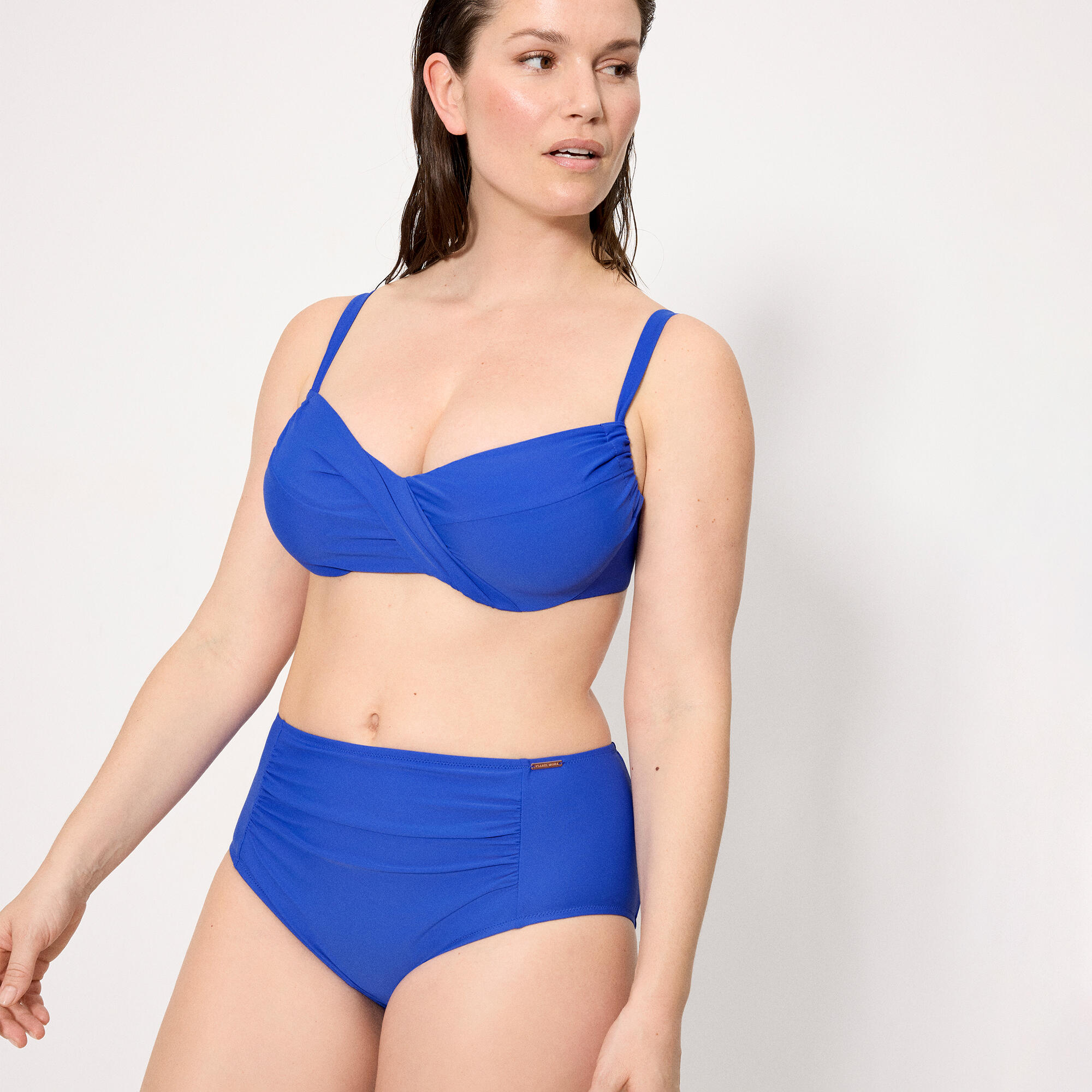 Braga bikini moldeadora alta marino 3/4