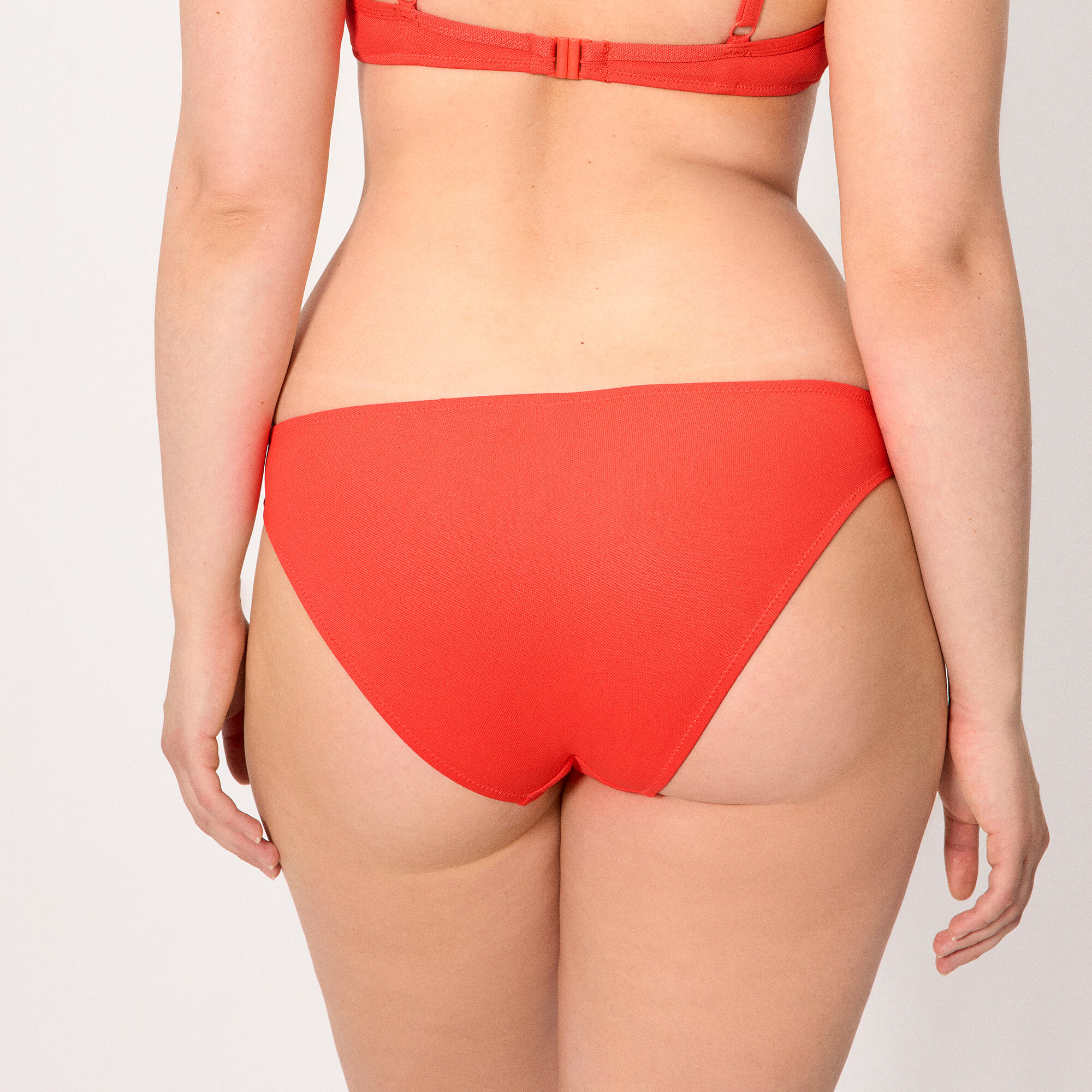 Culotte de bikini en micropiqué corail 3/5