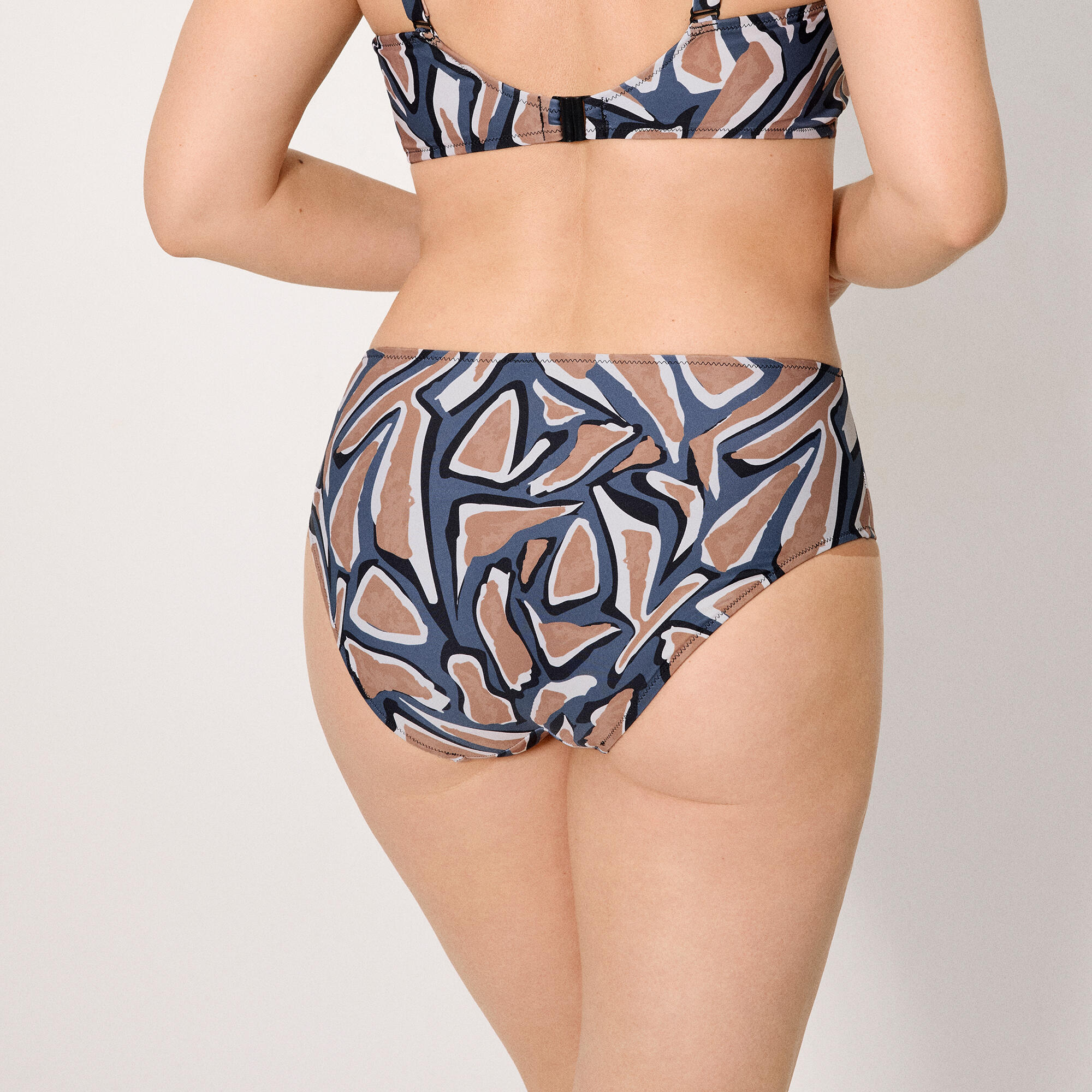 Culotte de bikini amincissante imprimée à taille haute 2/5