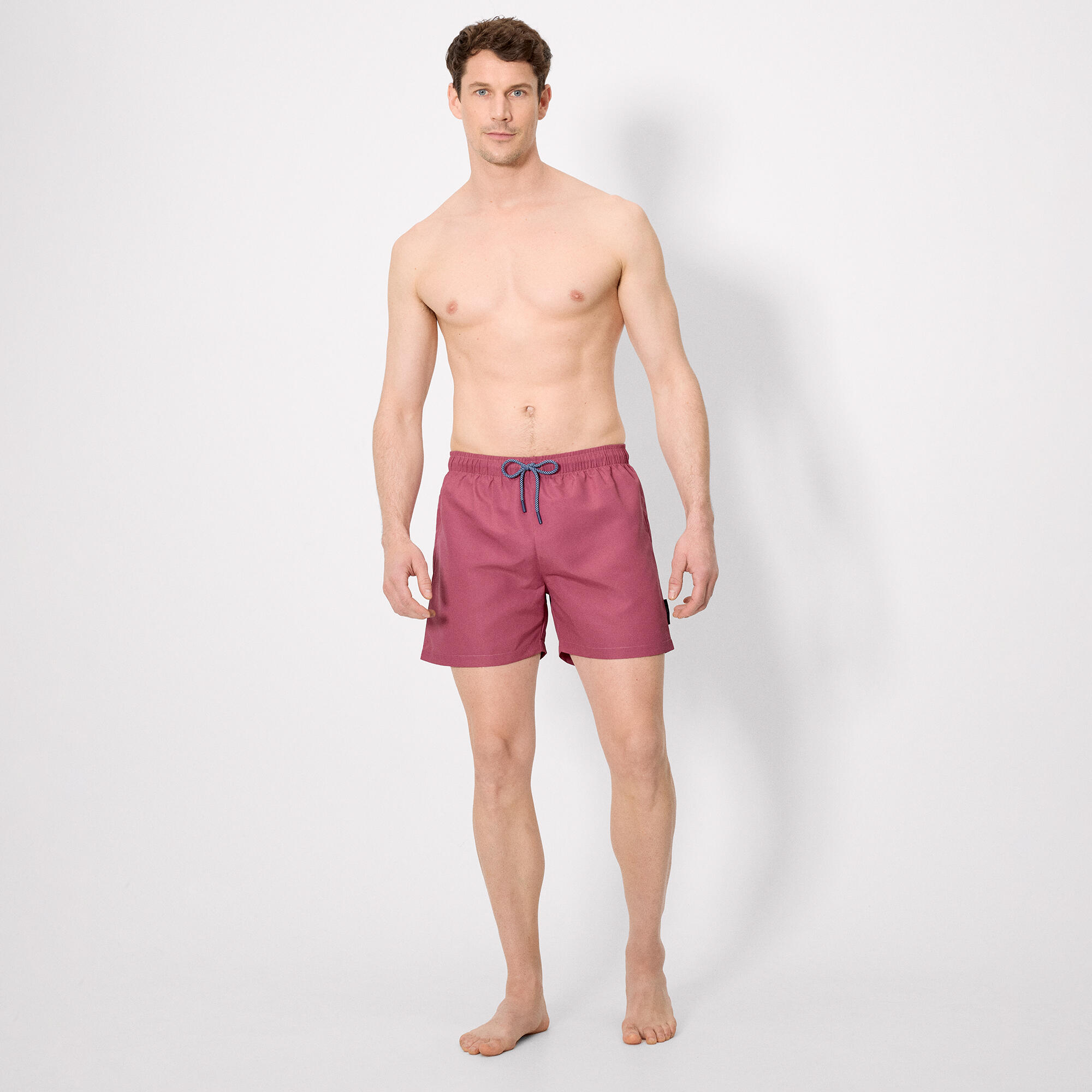 Bañador medio básico rosa oscuro empolvado 5/5