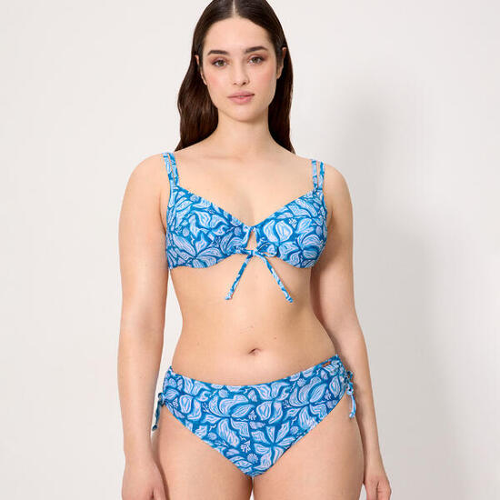 Ensemble bikini gainant à fleurs bleues, bonnet C