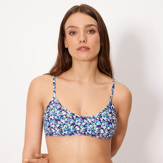 Top bikini triángulo liberty azul copa B