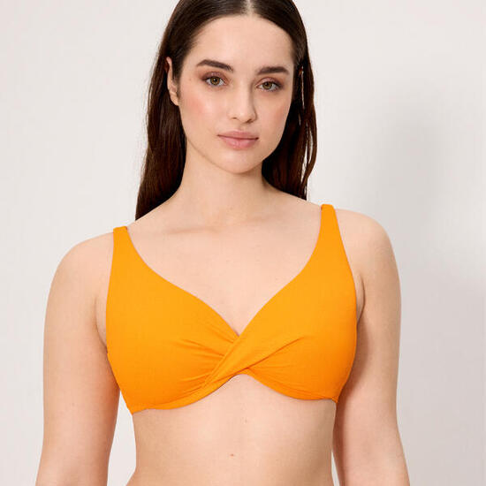 Top bikini reductor micropiqué naranja copa C
