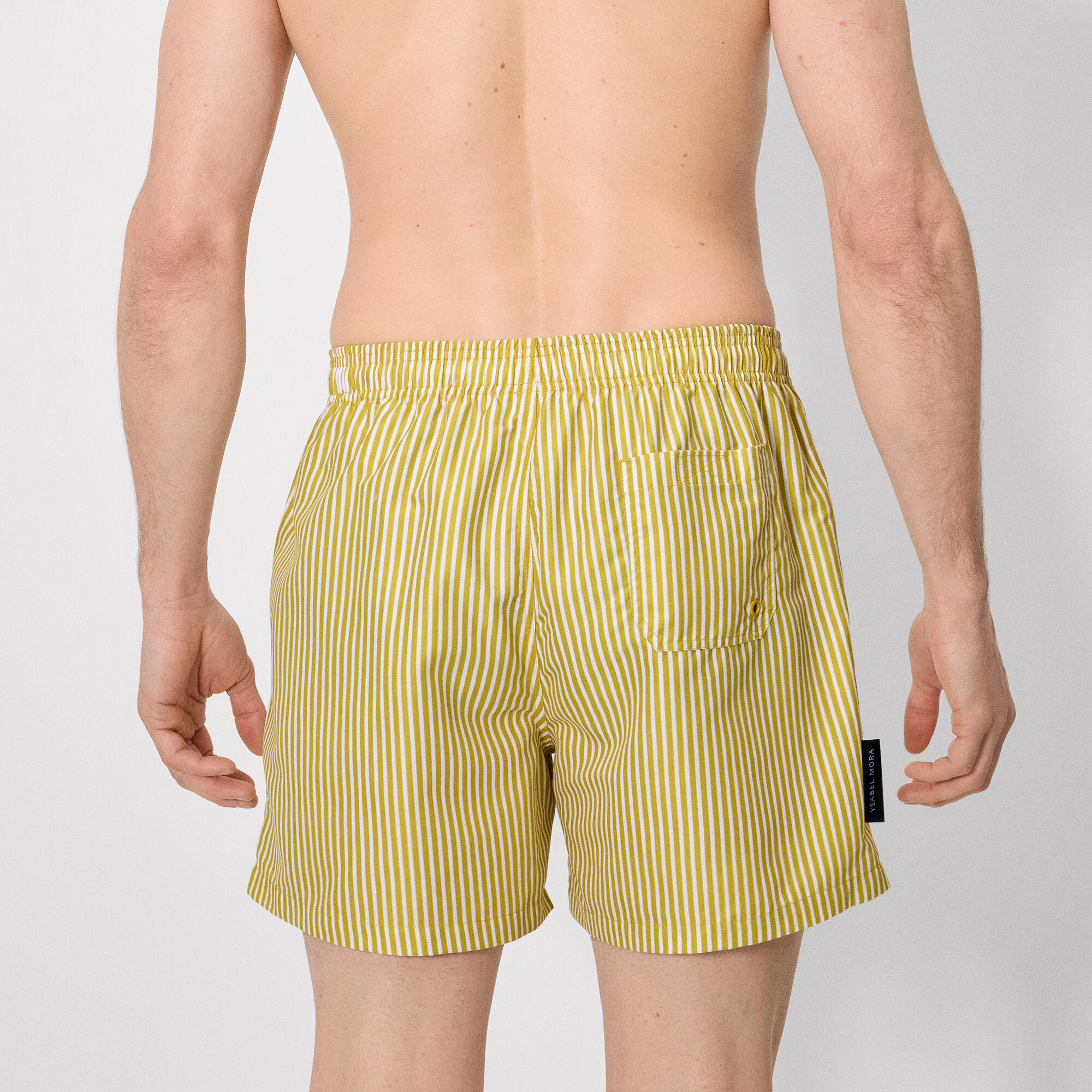 Bañador medio estampado rayas amarillo 2/5