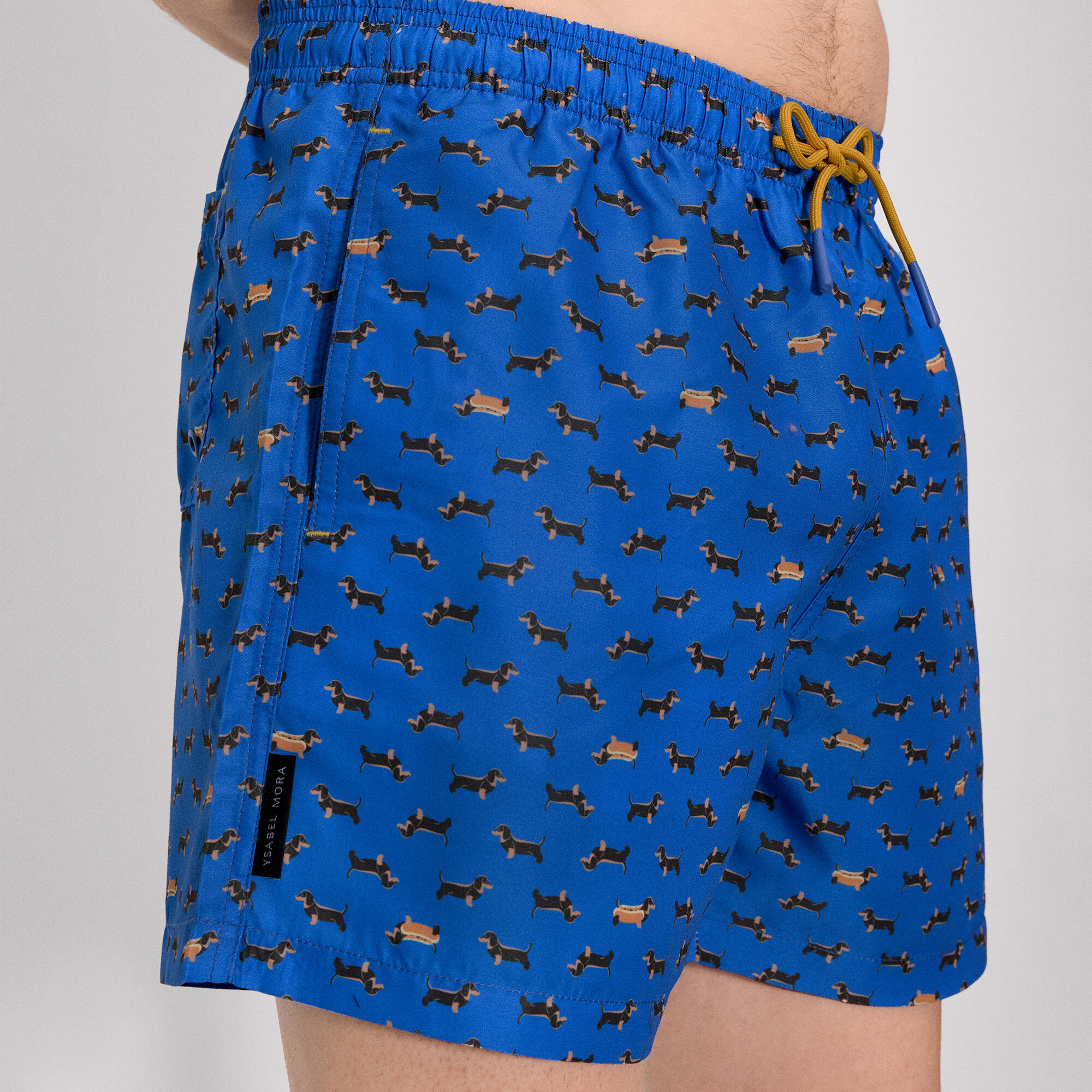 Bañador medio estampado perros salchichas azul 4/4