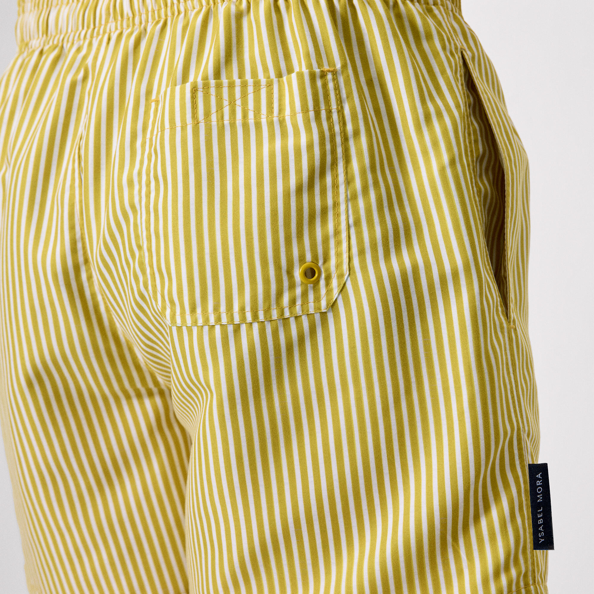 Bañador medio estampado rayas amarillo 5/5