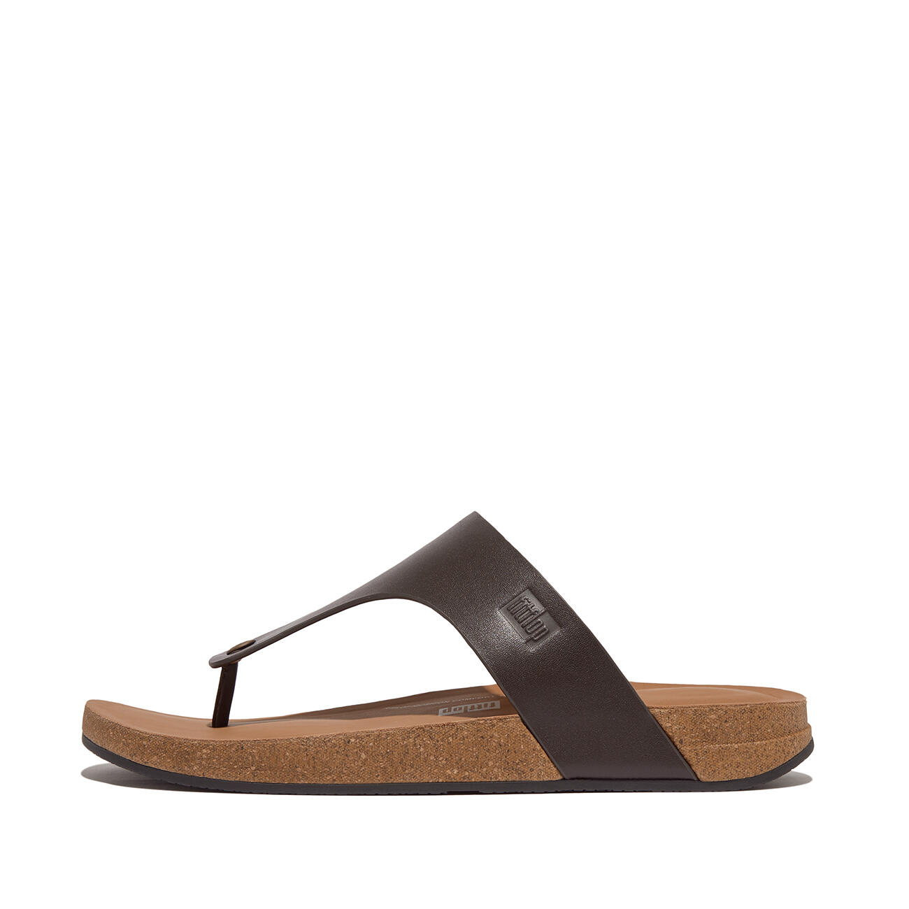 FITFLOP FitFlop Iqushion Men'S Leather Toe-Post Sandals  CHOCOLADEBRUIN 44 3/7