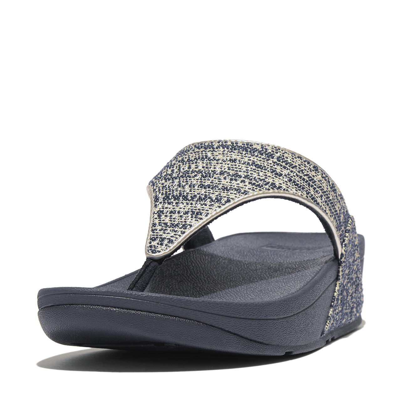 FITFLOP Lulu Shimmerweave Toepost Sandalen/Slippers  MIDDERNACHTBLAUW MIX 37 3/7