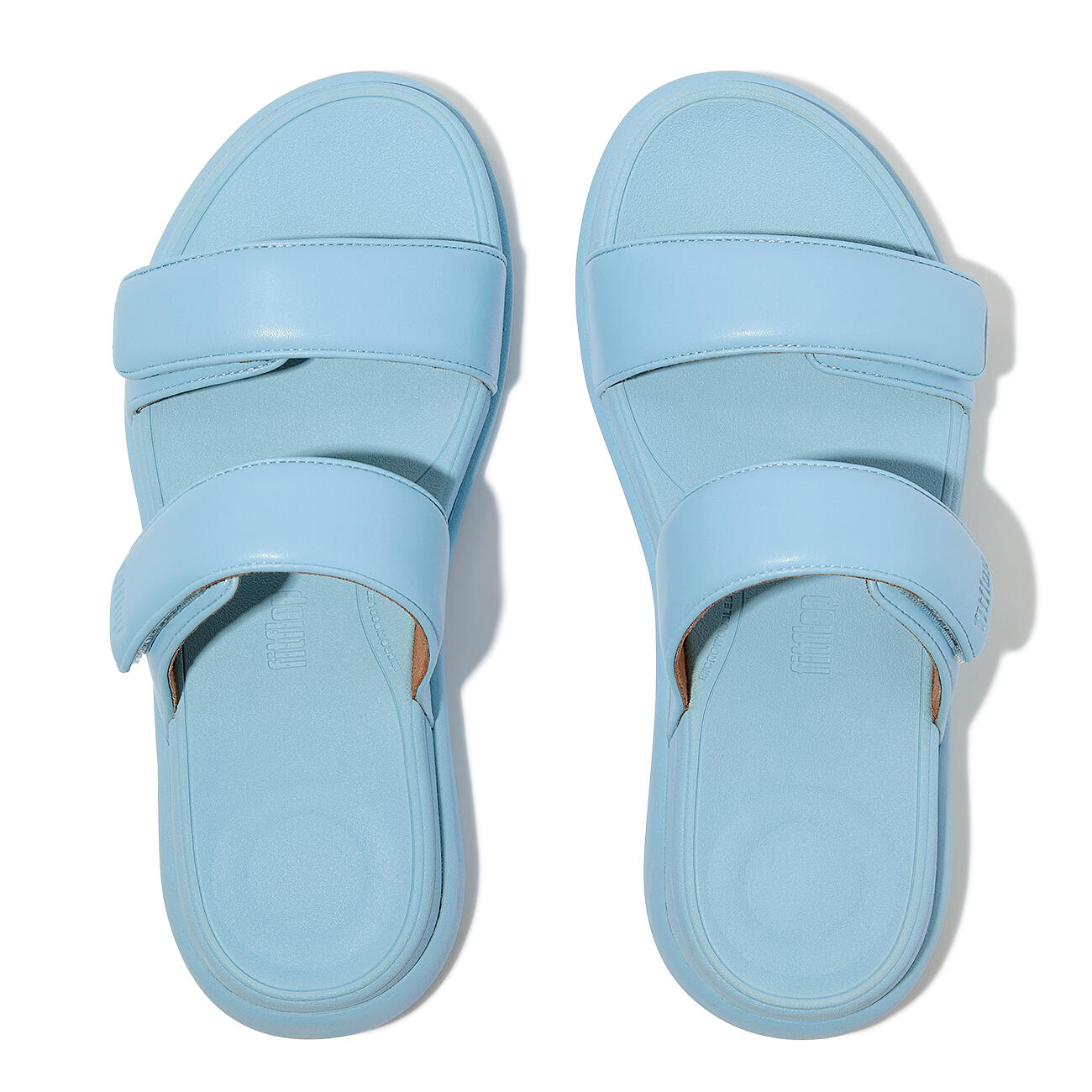 FITFLOP F-Mode Go Adjustable Flatform Two-Bar Slides Blauw  BONDI-BLAUW 38 5/7