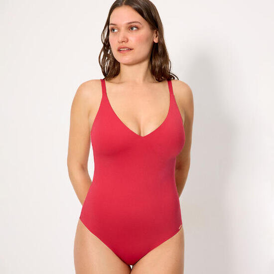 Maillot de bain gainant amincissant, rouge, bonnet C
