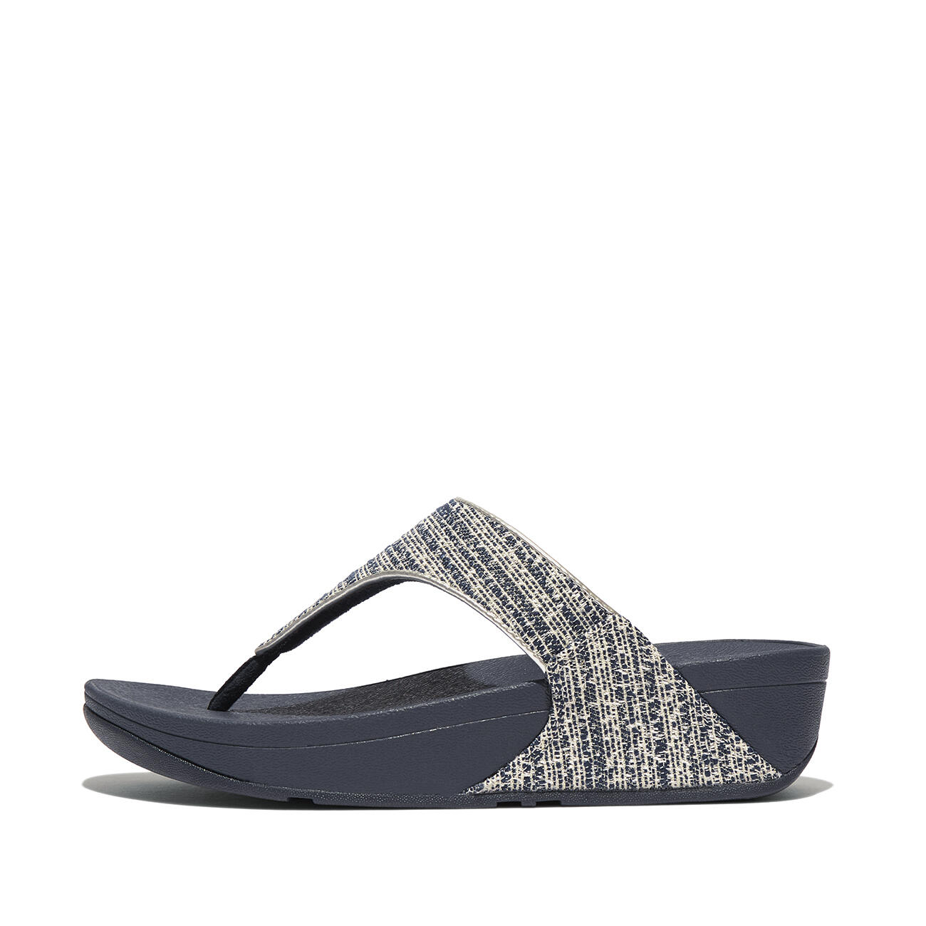 FITFLOP Lulu Shimmerweave Toepost Sandalen/Slippers  MIDDERNACHTBLAUW MIX 42 4/7