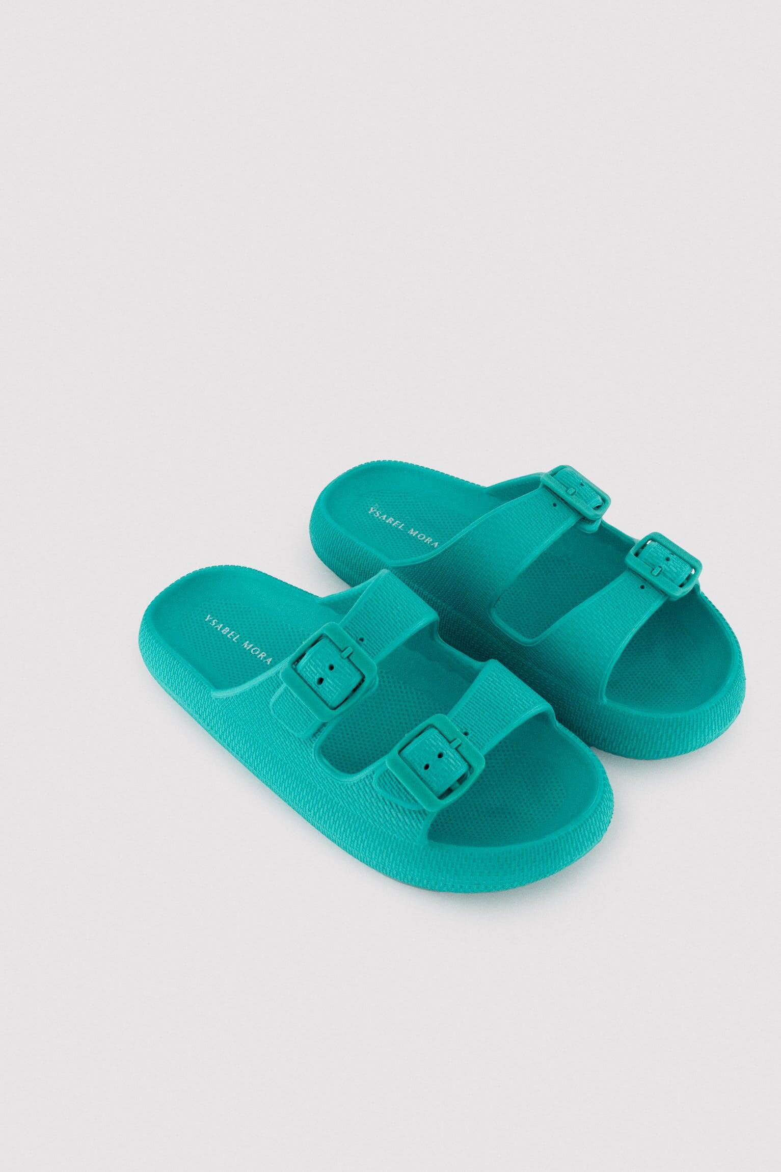 Chanclas de playa hebillas antideslizantes extra comfort turquesa 2/3