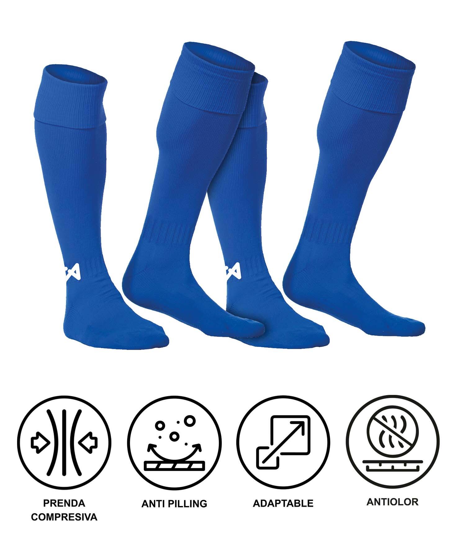 Pack 2 pares de Medias de Fútbol Asioka Soccer Royal Anti-pilling 6/6