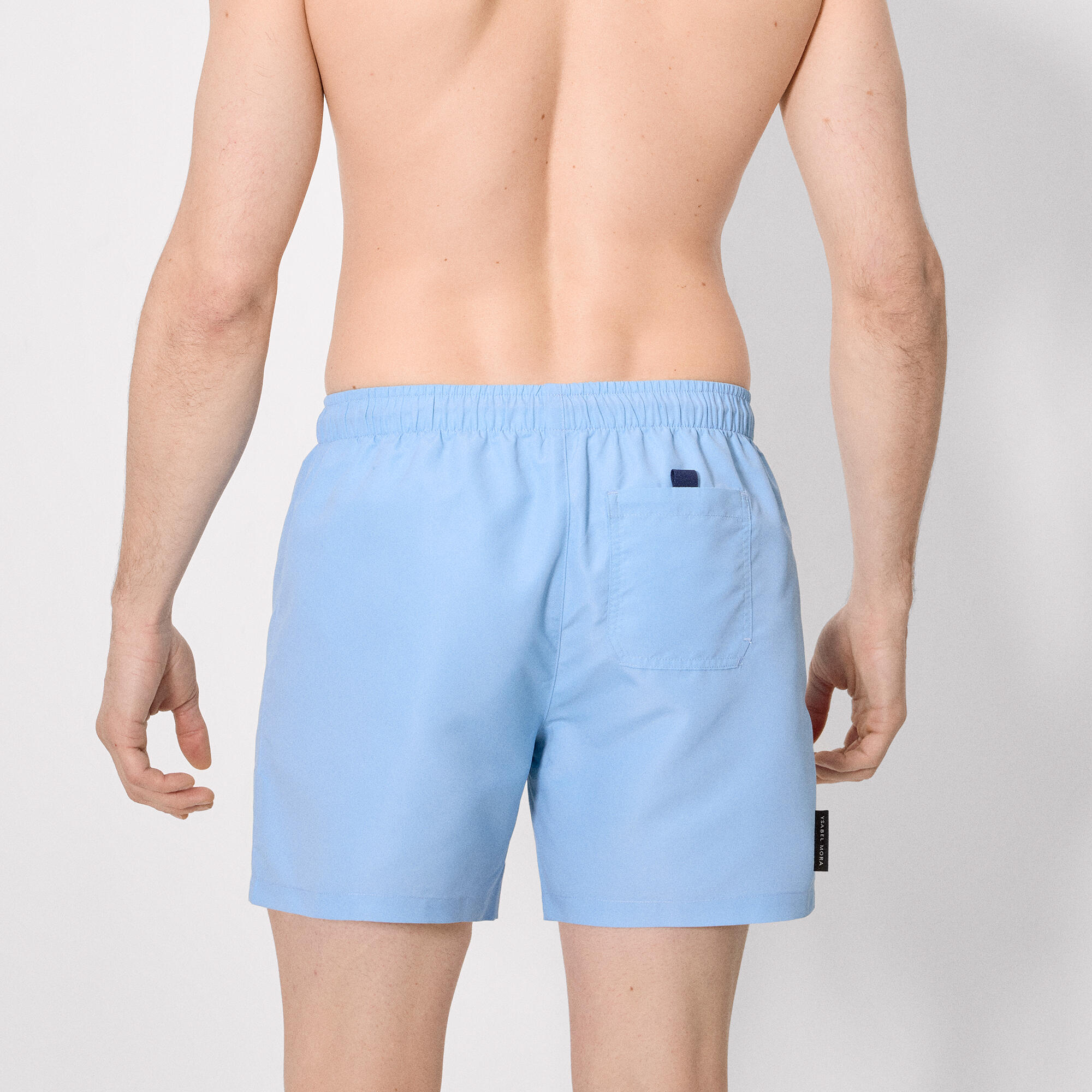 Maillot de bain bleu basique mi-long 2/4