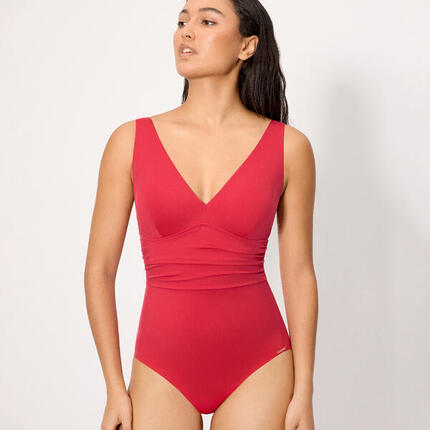 Maillot de bain gainant amincissant, rouge, bonnet C