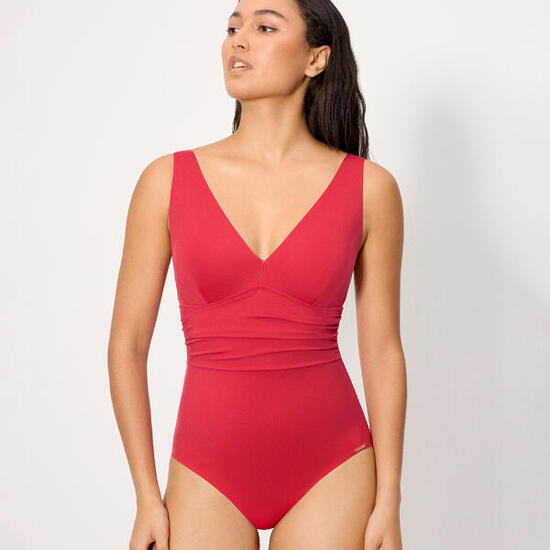 Maillot de bain gainant amincissant, rouge, bonnet C