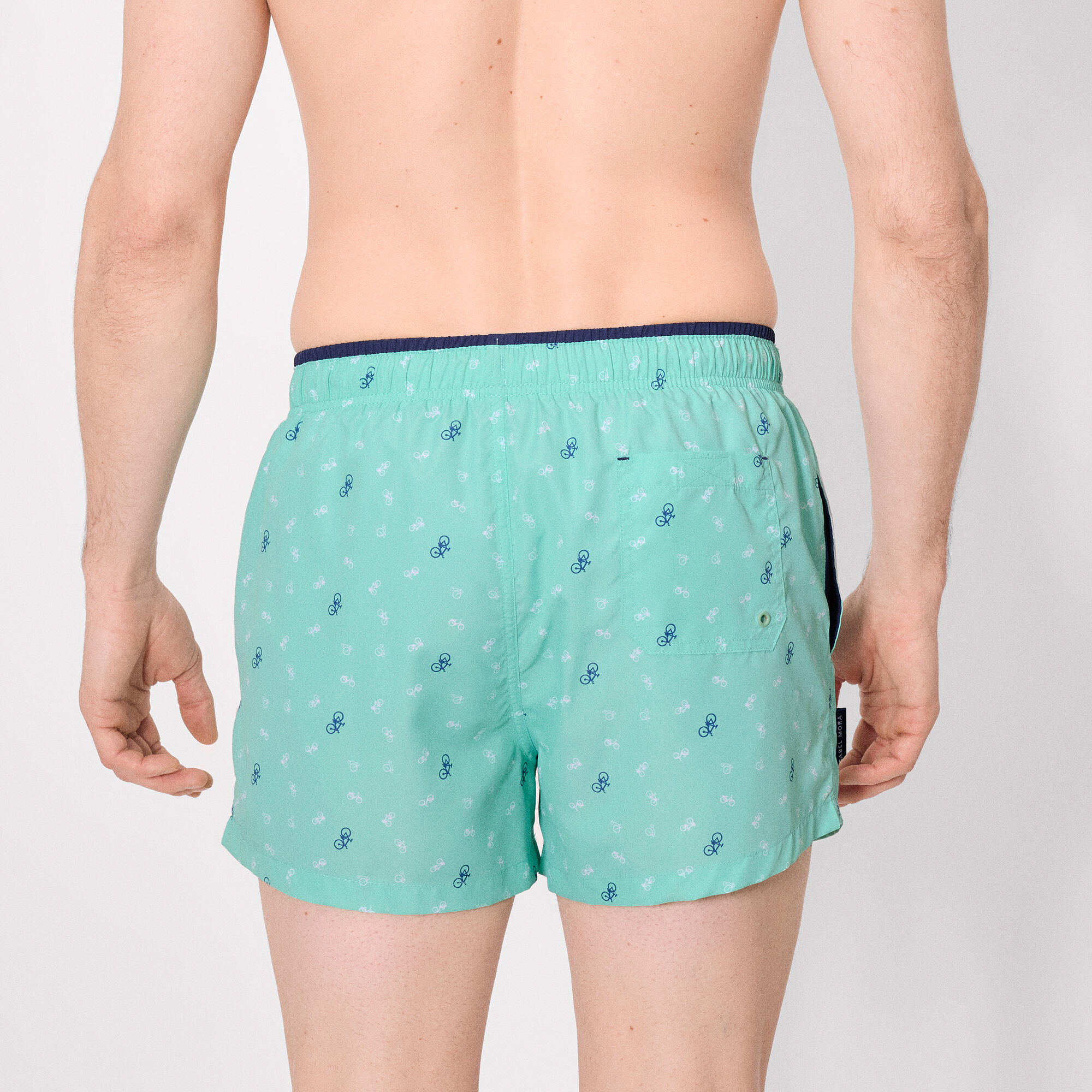 Bañador corto estampado bicicletas verde 2/5