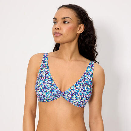 Top bikini triángulo liberty azul copa C
