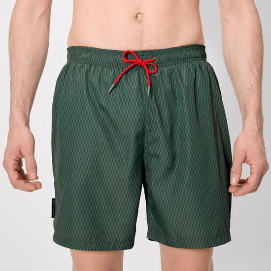 Maillot de bain long à imprimé ethnique vert