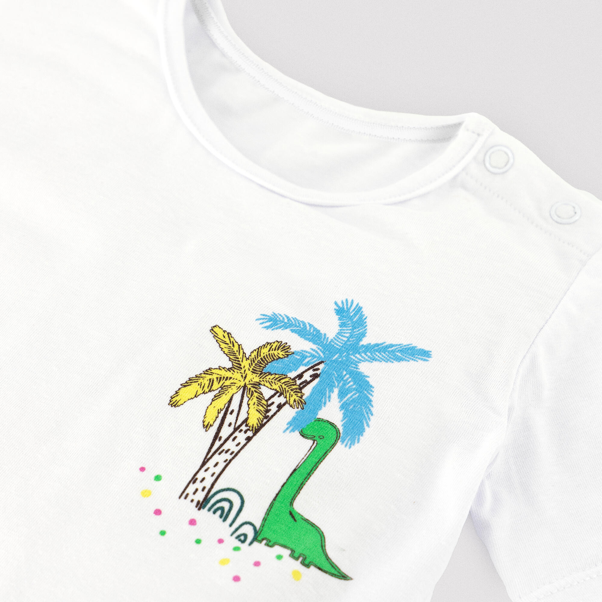 Ensemble t-shirt et caleçon imprimé dinosaure bébé 2/4