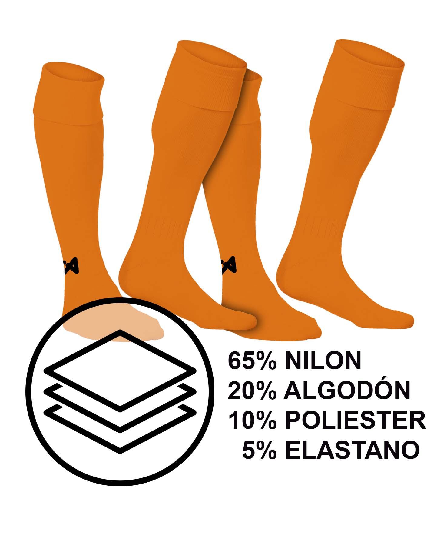 Pack 2 pares de Medias de Fútbol Asioka Soccer Naranja Anti-pilling 5/6