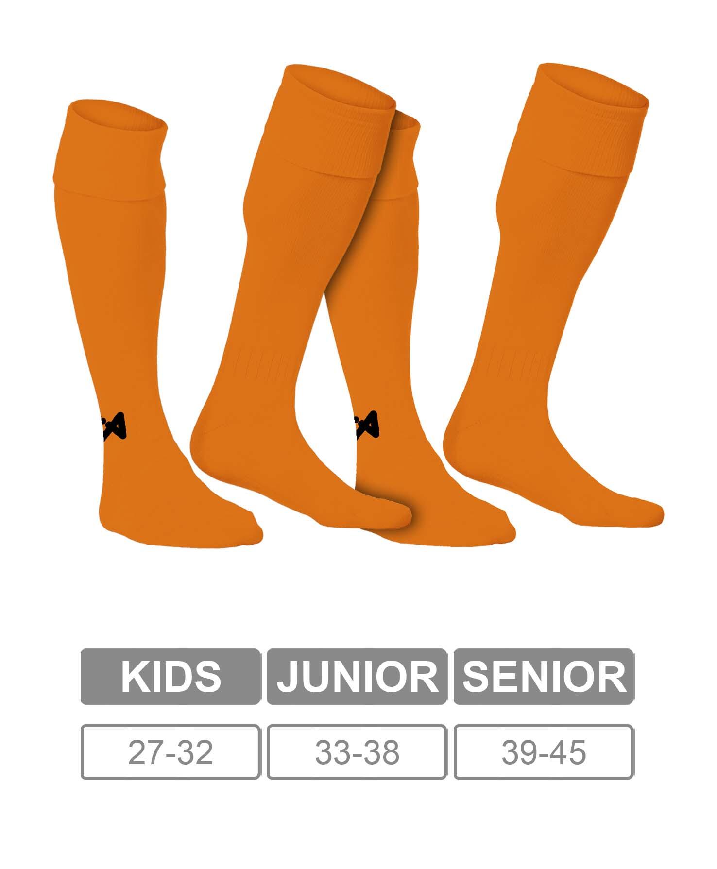 Pack 2 pares de Medias de Fútbol Asioka Soccer Naranja Anti-pilling 4/6