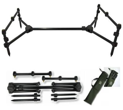 Mini-hengelstandaard rod pod geschikt voor 3 hengels - stabiel met tas