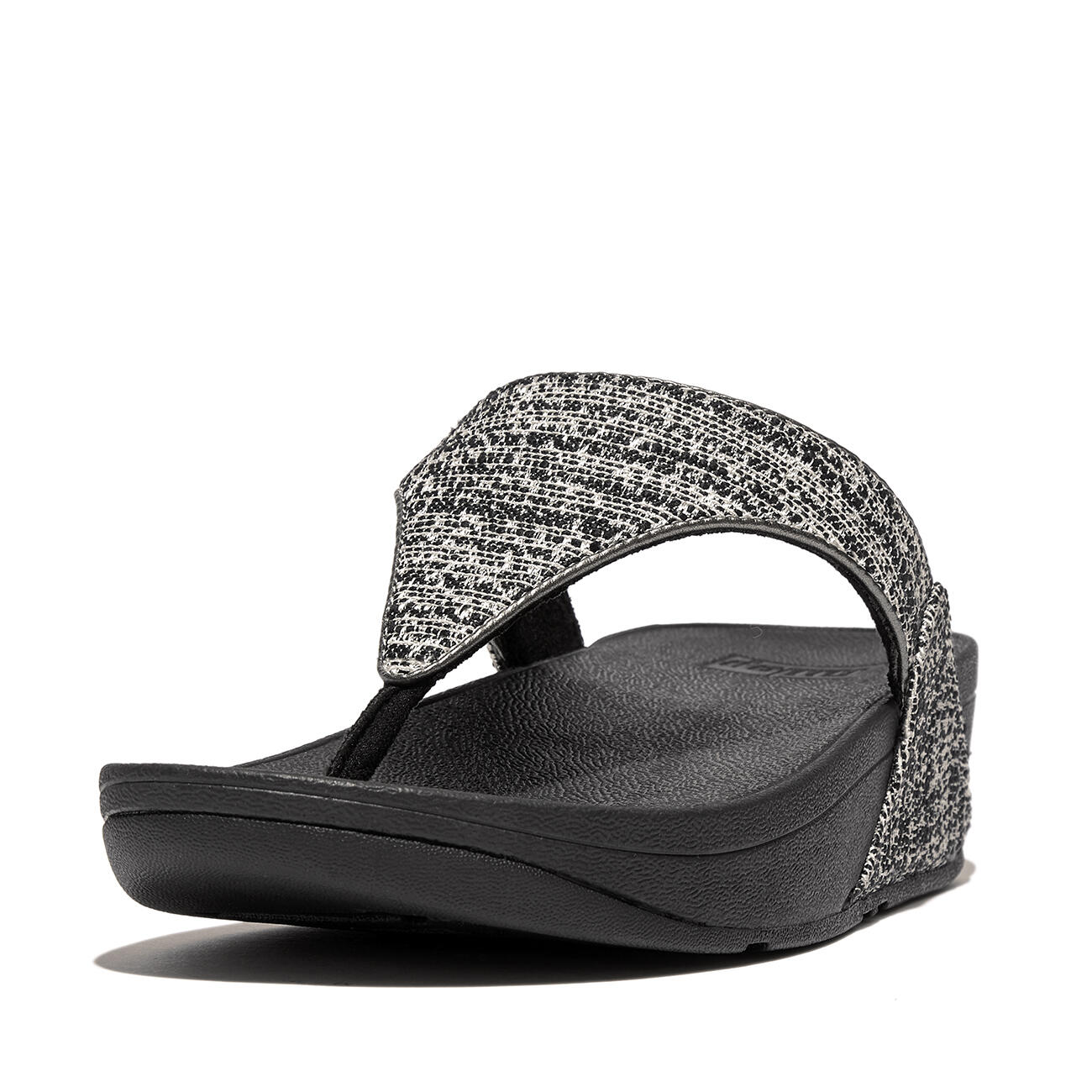 FITFLOP Lulu Shimmerweave Toepost Sandalen/Slippers  ZWART MIX 42 3/7