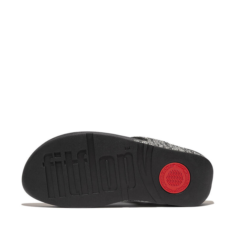 FITFLOP Lulu Shimmerweave Toepost Sandalen/Slippers  ZWART MIX 39