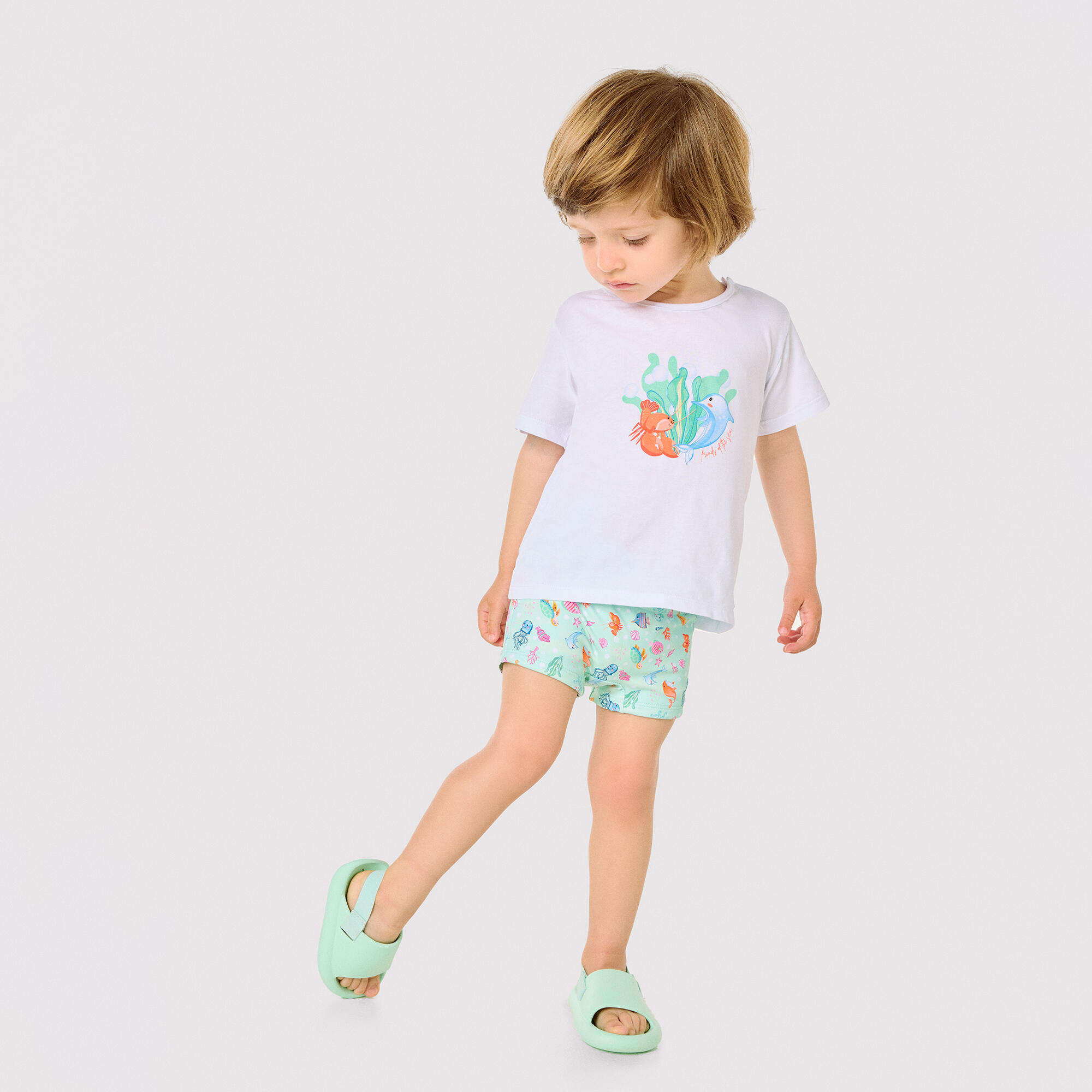 Ensemble bébé : T-shirt et caleçon à imprimé animaux marins 5/5