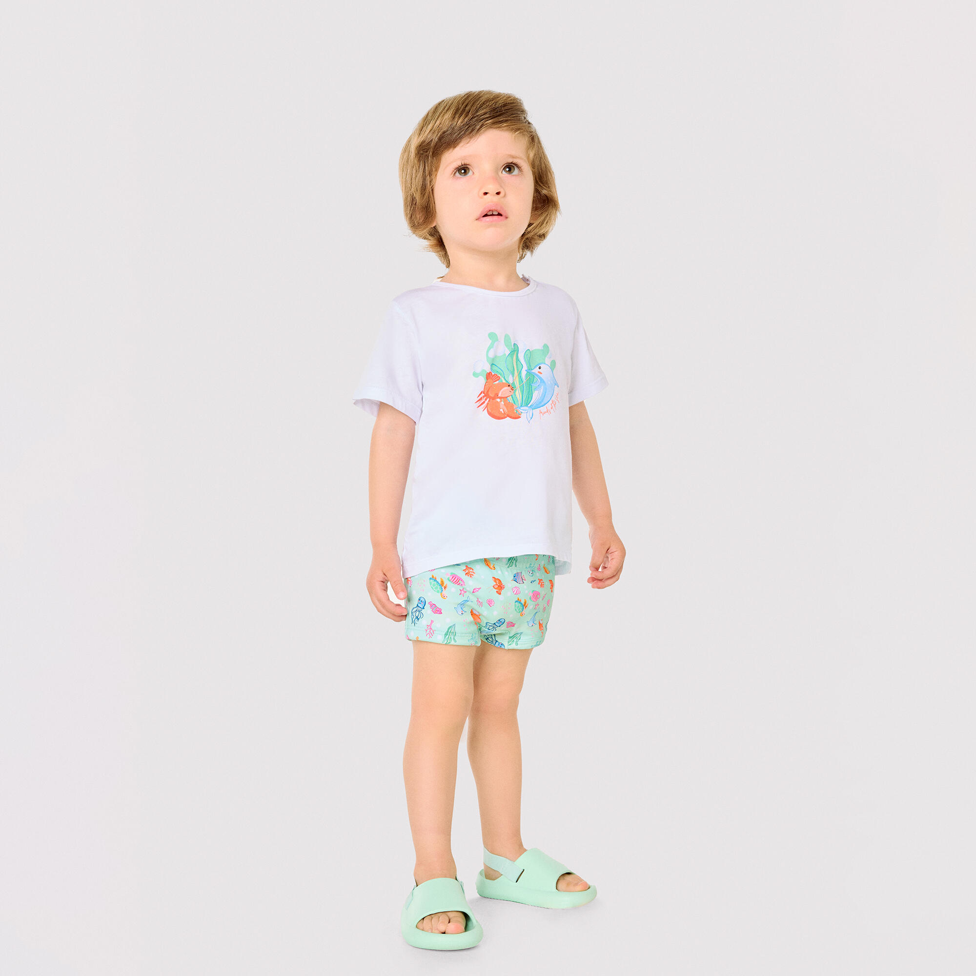 Ensemble bébé : T-shirt et caleçon à imprimé animaux marins 4/5