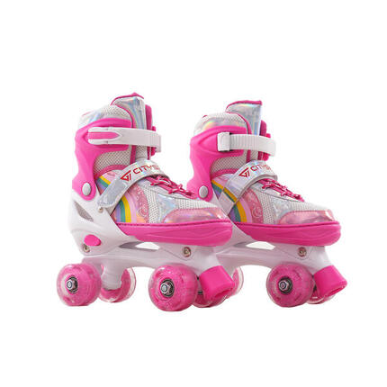 Regulowane rolki dla dzieci CITYSPORTS LB1 31-34 różowe z lampkami