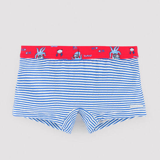 Maillot de bain boxer à imprimé pieuvre et rayures