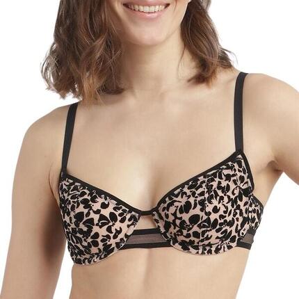 Soutien Gorge Noir/Beige Femme Dim Pétale
