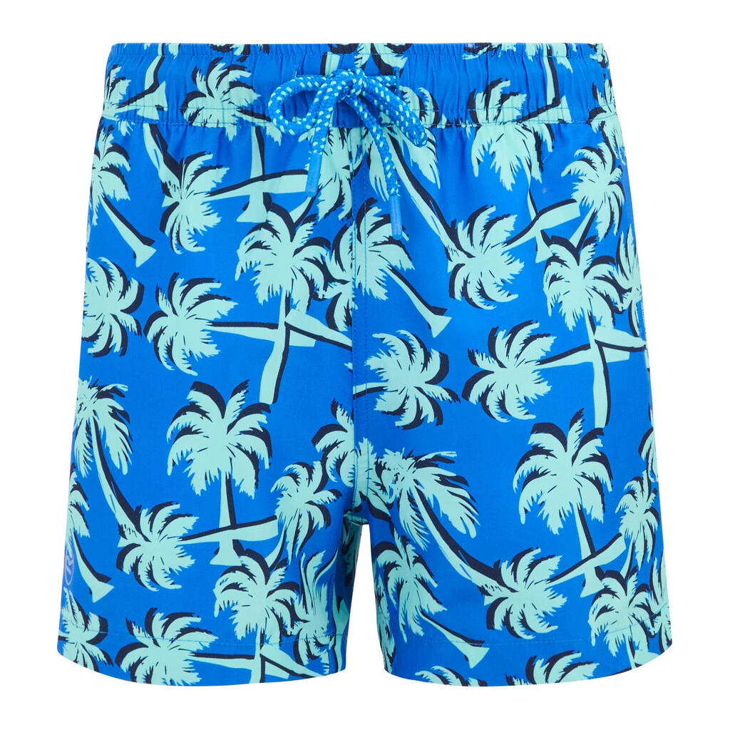 Childrens/Kids Skander Palm Tree Swim Shorts (Sonic Blue/Ice Green)