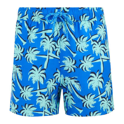 Short De Bain Motif/style Palmier SKANDER Enfant (Bleu Vif / Turquoise Pâle)