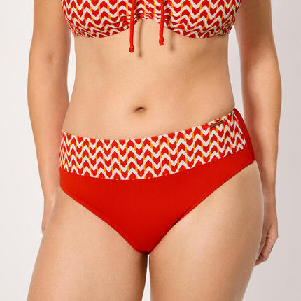 Braga bikini reductora alta micropiqué estampada coral