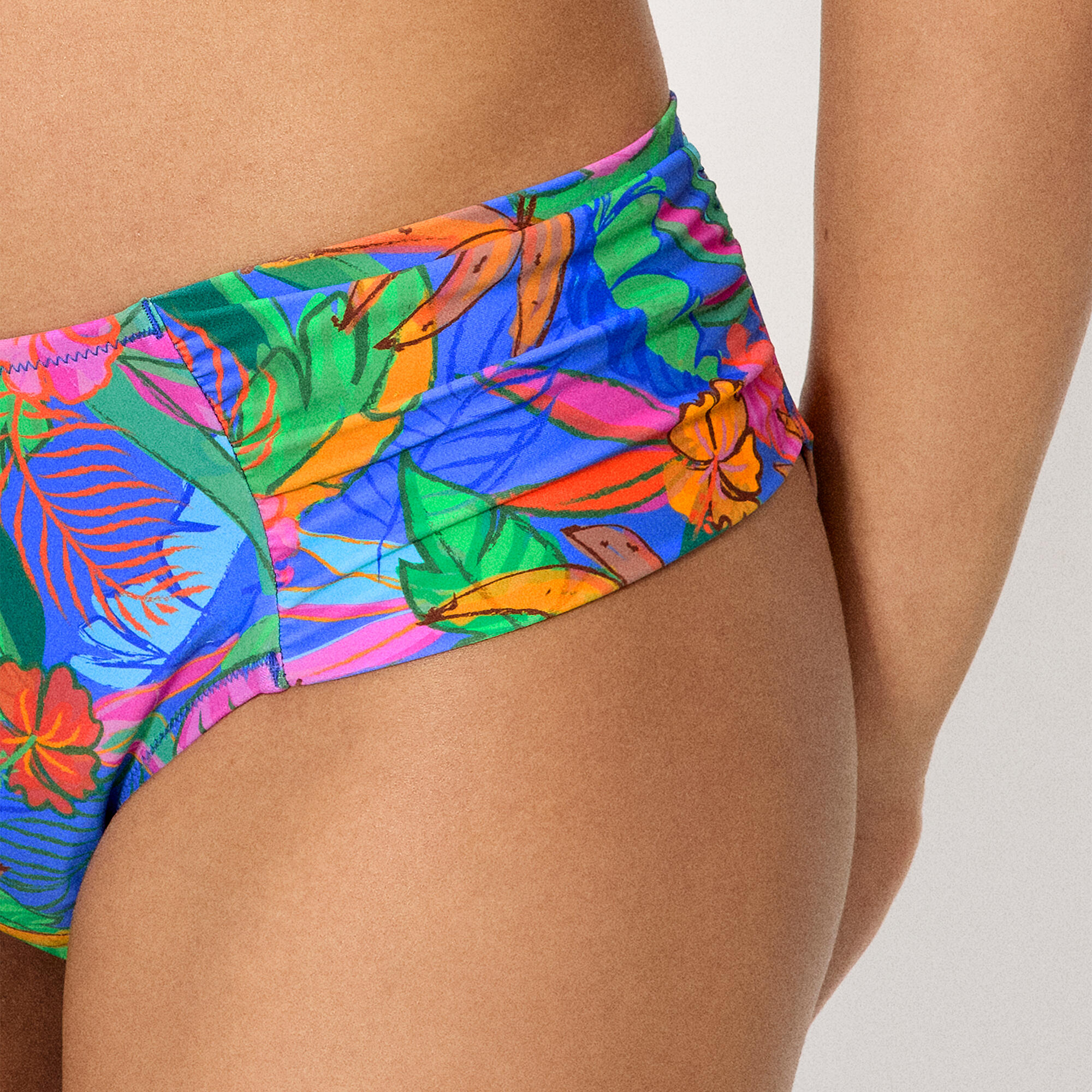 Culotte de bikini midi à imprimé tropical 4/4